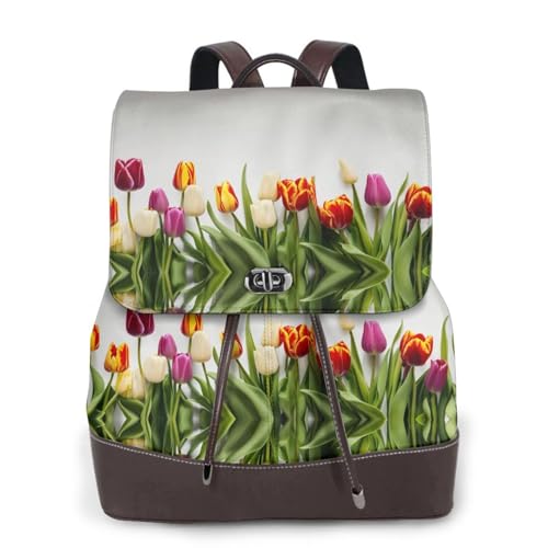 Sac à dos cuir imprimé ordinateur portable pour randonnée et campus noir