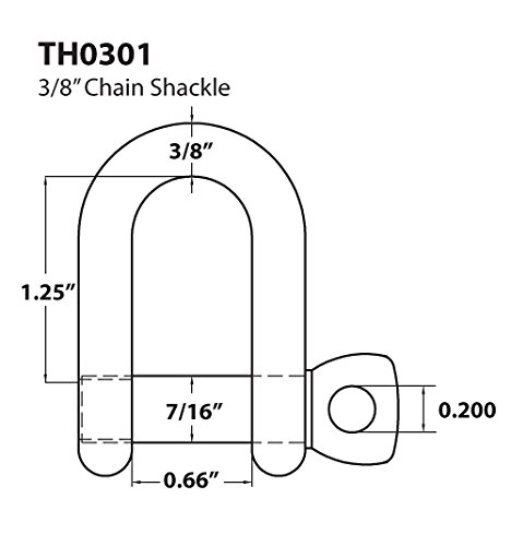 Anel de arco de 1,9 cm de corrente de argola de levis 316 de aço inoxidável para veleiro com 5 peças