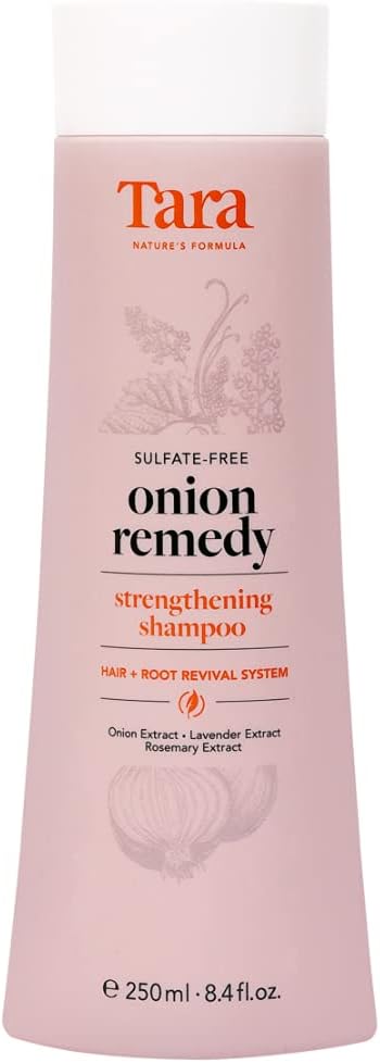 Tara Onion Remedy Strengthening Shampoo. Cruelty-Free: Stimulate and Deeply Cleanse with Lavender, Rosemary and Onion Extracts. Free from Parabens, Sulfates and Mineral Oils (8.4 Fl Oz)