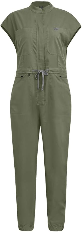 Jumpsuit with Tuck-In for Women Stretchy Scrubs Womens Jogger Scrub Set in Regular Jogger Scrubs