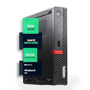 Lenovo M720Q ThinkCentre Mini PC | Windows 11 Pro | Intel i5-8400T | 16 GB RAM + 500 GB NVME | 5G WiFi + BT | Computadora de escritorio micro para el hogar u oficina (renovada)