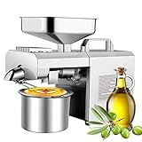 InLoveArts Prensa de Aceite Electrónica 600W Pequeño de Hogar Máquina de Prensa de Aceite de Oliva, etc, de 420 Acero Inoxidablecon Prensa Fría & Caliente Actualizado
