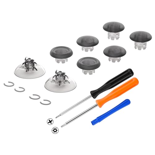 Image of eXtremeRate Edge Sticks Interchangeable Thumbsticks for Xbox Core Controller, Clear Black Swappable Analog Stick Joystick for Xbox One S /X /Elite, for Nintendo Switch Pro Controller