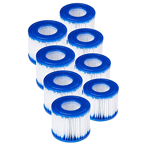 Bestway 90352E-BW Lightweight Filter Pump Type VI Replacement Drop Down Cartridges for SaluSpa Inflatable Hot Tub Spas (8 Pack)