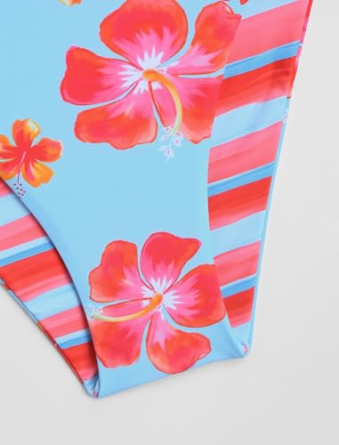Image of ZAFUL Women's Bandeau Bikini O Ring Strapless Tie Back High Cut Two Piece Swimsuit Bathing Suits