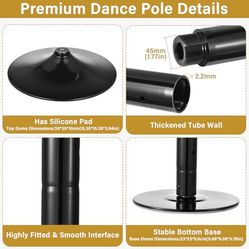 image for Generic 45mm Spinnings & Static Dance Pole, Premium Heavy Duty Steel P
