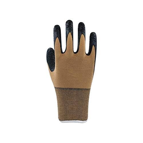 Image of 5Pair Nylon Knitted Latex Rubber Coated Safety Hand Protection Working Gloves For Anti Cut Heat & Fire Resistant Industrial Gloves For Men Women (PACK OF 10Gloves) (Brown-nylon-5pair)
