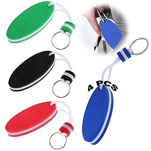 4 Piezas Llavero Flotante Ovalado Llaveros Flotantes de Espuma Portátil Espuma EVA Ligero Llavero Flotante para Llaves de Barco para Buceo, Pesca, Canoa, Vela, Kayak