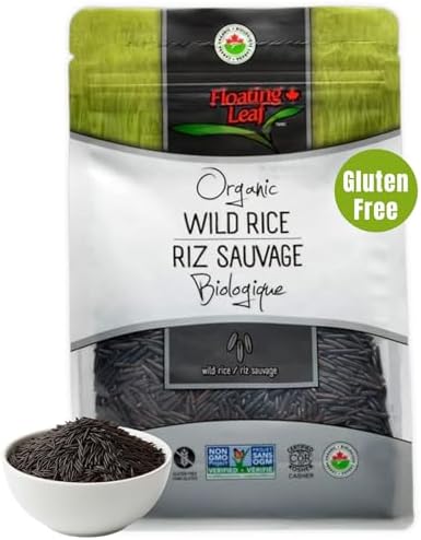 Floating Leaf Long Grain Black Rice Organic | Non-GMO & Gluten free Rice | Wild Rice Riz Sauvage (Pack of 1) 300g | Vegan, Kosher, Healthy Long Grain Wild Rice for the Whole Family