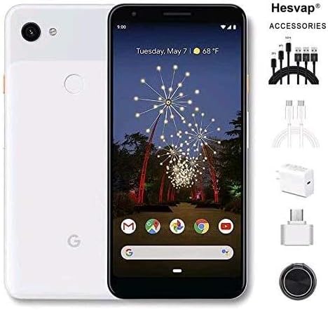Newest Google Pixel 3a 5.6" 64GB Memory Cell Phone Unlocked Android Smartphone - Clearly White, AT&T/T-Mobile/Verizon W/Valued 69.99 Mobile Phone 7in1 Accessories