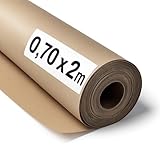 OFITURIA Naturbraunes Kraftpapier 70 g/m² – Rolle 0,70×2 m – 1 Rolle – Recyclingpapier für...