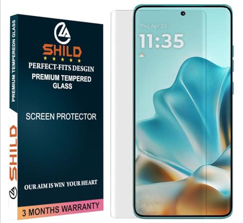 Image of SHILD Premium HD+ UV Tempered Glass Screen Protector for Motorola Edge 60 Pro 5G (6.7 Inch, Pack of 1) | Full Adhesive UV Curved Screen Protector | Case Friendly | HD Clarity | Easy Installation Kit