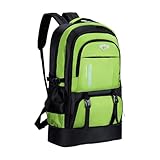 リュック メンズ 登山 バックパック 65L 大容量 防水 防災 リュックサック 拡張 キャンプ用 釣り キャンプ アウトドア ハイキング 合宿 登山リュック 通気性 オックスフォード (グリーン)