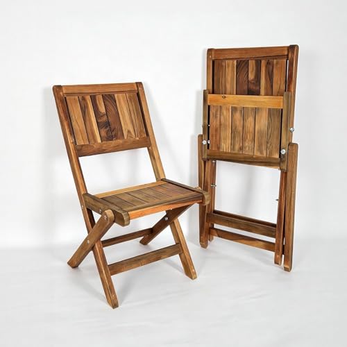 Folding Acacia Wood Small Chair for Kids & Small Spaces