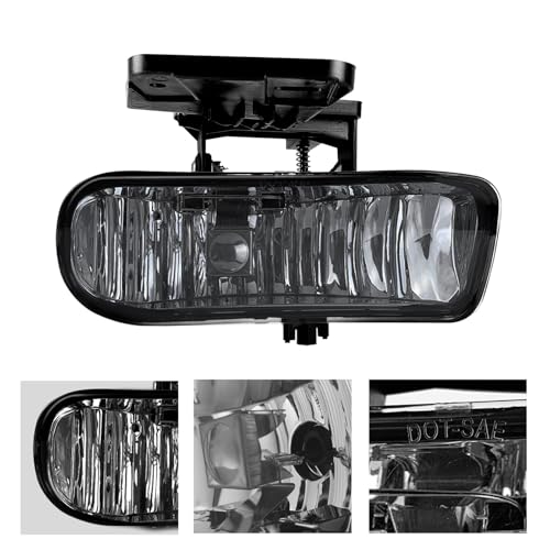 Fog Lights Fit For 2000 2001 2002 2003 2004 2005 2006 GMC Yukon Pickup Truck / 1999 2000 2001 2002 GMC Sierra, A Pair Of Fog Lamps With Housing And Smoked Lens by Boxlight - Image 2