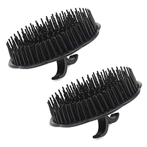 Image of Finger Grip Round Hair Combs Pocket Hair Comb | Hair Washing Comb for Men and Women Hand Grip Round pocket Hair comb Multi color (Color may vary) Pack of 2 (Finger Comb 2 pc) |