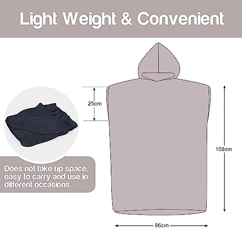 Surf Poncho Hooded Changing Towels Quick Dry Beach Change Robe für Erwachsene Männer Frauen Wasserdicht und Sandproof Bademantel für Surfen Schwimmen Baden Übergröße Schwarz