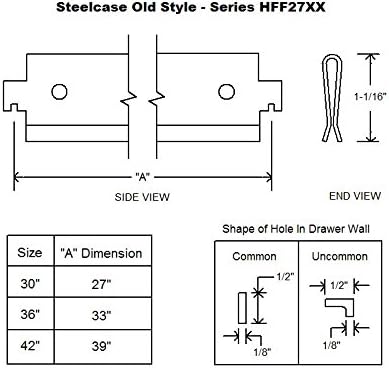 Miniatura 2 de Northland Online Steelcase - Barra de archivo lateral estilo antiguo para archivador lateral Steelcase de 36 pulgadas (4 unidades)