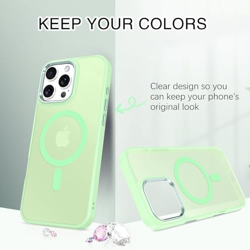 Image of BENTOBEN for iPhone 16 Pro Case [Compatible with Magsafe] Magnetic Matte Phone Case iPhone 16 Pro Translucent Slim Thin Shockproof Women Men Protective Cover Cases for iPhone 16 Pro 6.3 inch, Matcha Green