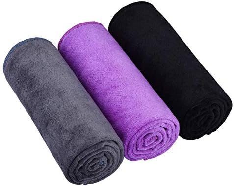 HOPESHIN Gyms Yoga Towels Sweat Fitness Exercise Microfiber Workout Towels Absorbent Gym Towels for Men & Women Sports Towels Soft Fast Drying 3 Pack, 16inchX32inch