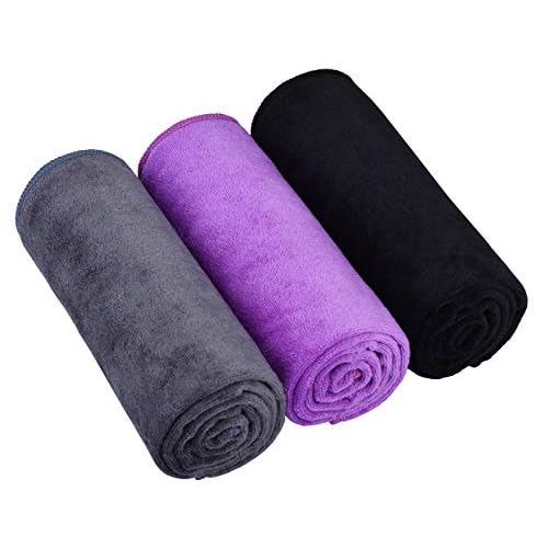 HOPESHIN Gyms Yoga Towels Sweat Fitness Exercise Microfiber Workout Towels Absorbent Gym Towels for Men & Women Sports Towels Soft Fast Drying 3 Pack, 16inchX32inch