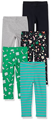 Image of Amazon Essentials Girls' Cotton Stretch Leggings, Multipacks