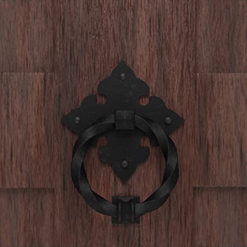 Renovators Supply Manufacturing Door Knockers For Front Door 7 In. Cast Iron Round Door Knocker With Mounting Hardware #TOP13