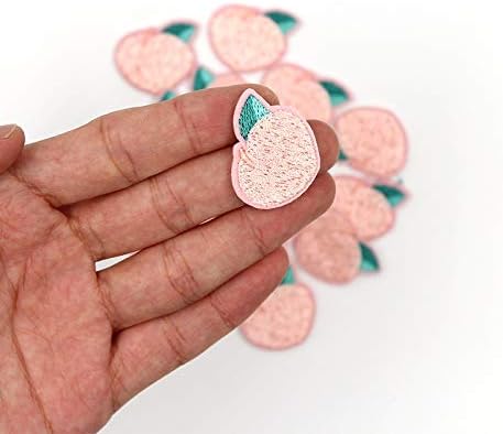 Patches Clothing Repair Decoration Patches 20pcs Peach Shape Patches Mini Stickers Cute Badge for DIY Jeans Backpack Coats Dress T Shirt Decors Appliques 2.6x2.1cm