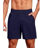 PINSPARK Men's Gym Workout Shorts - 7" Quick Dry Running Athletic Shorts with Towel Loop and Zipp...