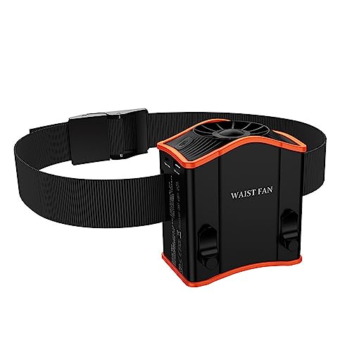 jojnsha Portable Waist Fan With Adjustable Belt Portable Rechargeable Waist Fan Waist Clip Fan ABS For Outdoor Works