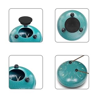 REGIS Steel Tongue Drum 6 Inch 8 Notes, Rain Drum Style Calming Percussion Instrument for Relaxation & Meditation, Musical Gift for Adults & Beginners(malachite)