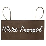 We're Engaged Wooden Sign - Photo Prop for Engagement Pictures, Announcement Gift for Engaged Couples, Were, Made in USA