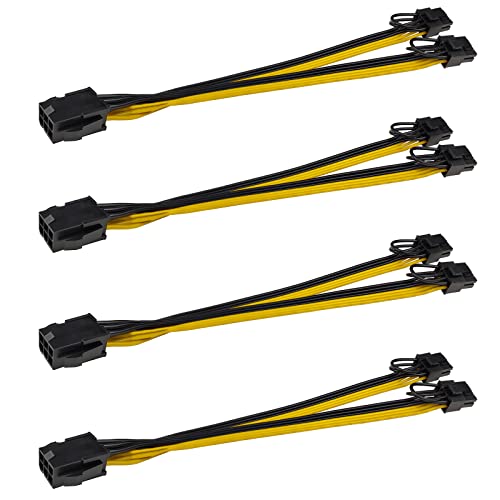 Câble d'extension PCIE 6 broches vers double 8 broches pour carte graphique - Lot de 4