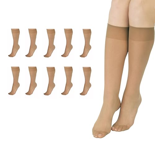 Image of L'eggs Everyday Women's Knee High Stockings, Reinforced Toe, 100% Nylon, One Size