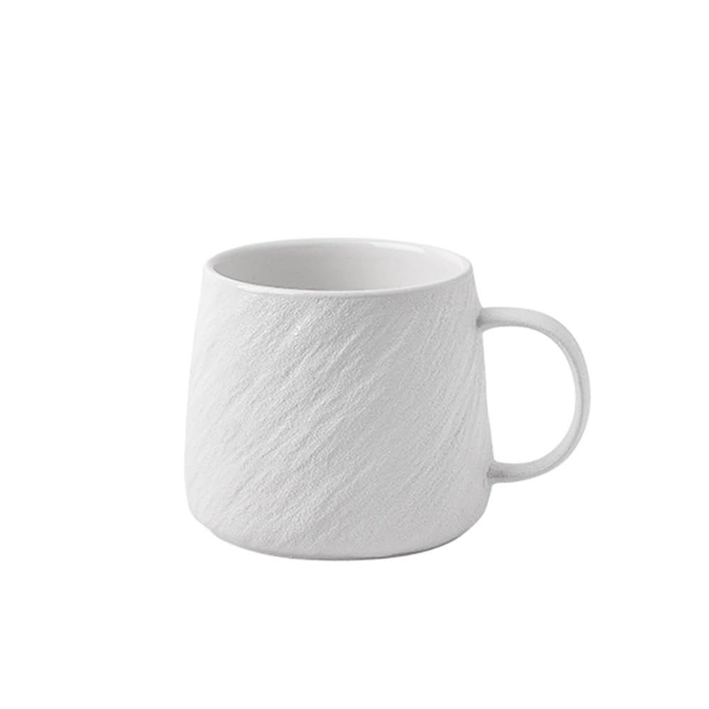 Kubek do kawy Matowy kubek o fakturze kamienia, ceramiczny do kawy w dwóch kolorach, zestaw 1, dużej pojemności 16,91 uncji, męskich kubków wody Kubki(Biały)