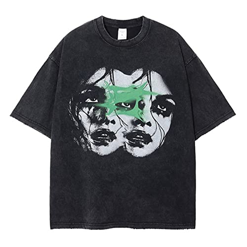 Y2k Vintage Tees for Men Punk Goth Oversized T Shirts Grunge
