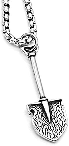 Preisvergleich Produktbild PPQKKYD Halskette Halskette Persönlichkeit Schaufel Anhänger Anhänger Kette Moderne Schaufel Titan Stahl Halskette männliches Schmuckwerkzeug