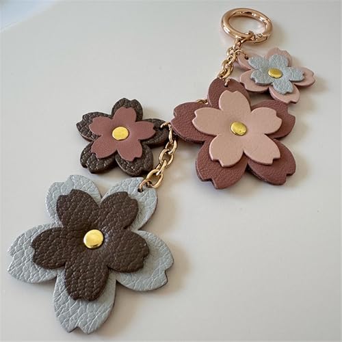Porte-clés fleur pour sac en cuir élégant au design raffiné - 6