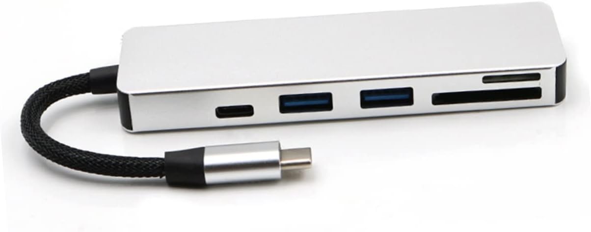 Generic 3pcs USB Type- Adapter USB Expansion Dock Compact and Portable Silver Design Effortless Media Access No Drivers Required