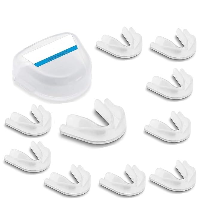 DESCTIDY Mouth Guard/Gum Shield - for boxing, MMA, rugby, muay thai, hockey, judo, karate martial arts and all contact sports Pack of 12 (Clear (White))