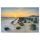 artboxONE Poster 30x20 cm Reise Sylt Tetrapoden in Hörnum hochwertiger Design Kunstdruck - Bild Sylt dünengras hörnum