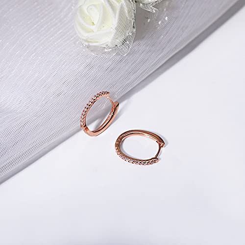 Image of GIVA 925 Silver Rose Gold Shining Hoop Earrings | Gifts for Girlfriend, Gifts for Women and Girls | With Certificate of Authenticity and 925 Stamp | 6 Month Warranty*