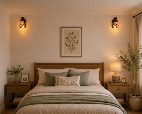 Image of Home Decor Wall Lights Glass Lamp Shade with Premium Finish & E27 Bulb Holder for Living Room, Bedroom, Balcony, Kitchen, Cafes | Decorative Night Lamps Fixtures | Elegant Wall Hanging Lights