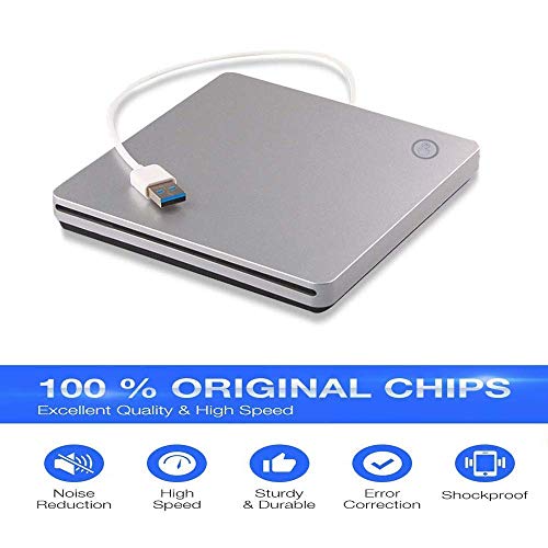 External 3D Blu Ray DVD Drive,USB 3.0 and Type-C Blu Ray DVD Burner Ultra Slim Smart Touch Slot-in BD CD DVD RW Burner Player Writer Compatible with Laptop Desktop MacBook Windows 7 8 10 Mac OS-Silver - Thumbnail 4