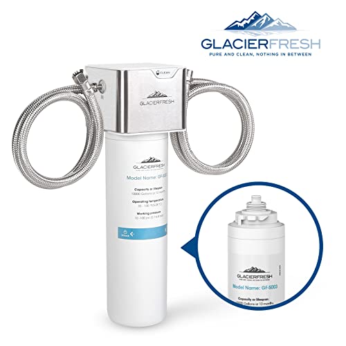 Glacier Fresh Under Sink Water Filter System, Connect Under Counter Drinking Water System With Kitchen Faucet, 10000 Gallons Water Filtration System For Kitchen Sink, Removes Chlorine, White #TOP6