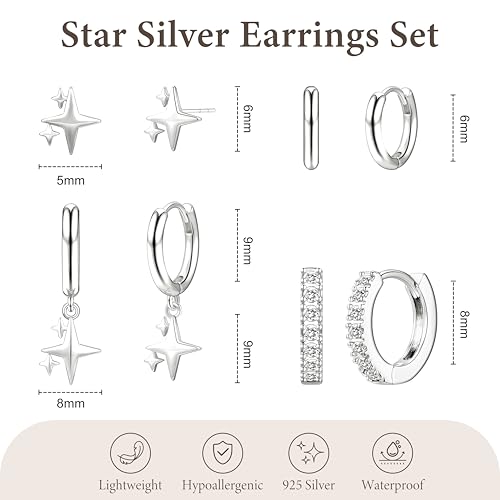 Image of Small Gold Huggie Hoop Earrings Set for Women Men Hypoallergenic 14K Plated Stack Cartilage Earrings, Sterling Silver Multiple Piercing Lightweight Mini Thin Cute Dainty Trendy Jewelry Gifts for Women