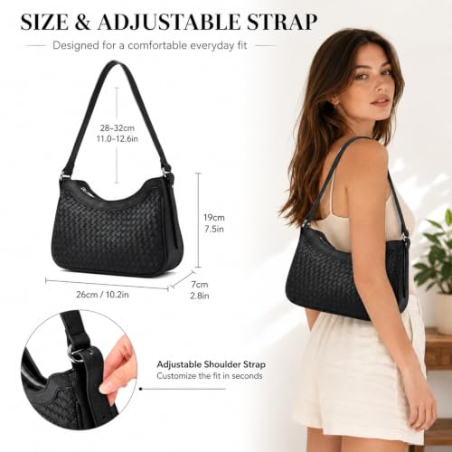 Image of JANSBEN Small Shoulder Bag for Women, Faux Leather Hobo Purse