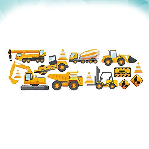 Adesivo de parede de construção Amosfun para construção de veículos, combinação livre, adesivo, deca