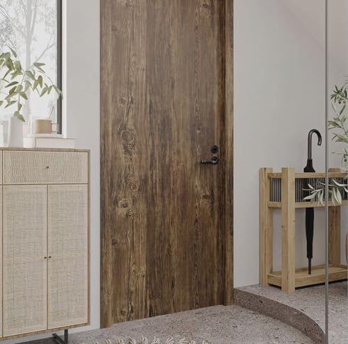 Image of WALLMATE Self Adhesive Wood Grain Wallpaper Vinyl Furniture Sticker Wood Wallpaper Kitchen Wallpaper Wooden Door Desktop Wallpapers (Rustic Wooden, 16x96 Inch)