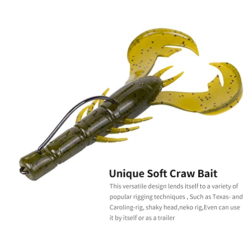 Bombrooster Craw Bait 25Pcs - Jig Trailer Fishing Lure Creature With 2 Huge Pincers, Soft Plastic Craw For Bass Fishing #TOP3